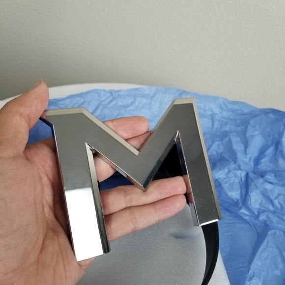 Mugler x H&M Rare Giant M Buckle Leather Belt Size 39-40 NWT - Picture 8 of 13